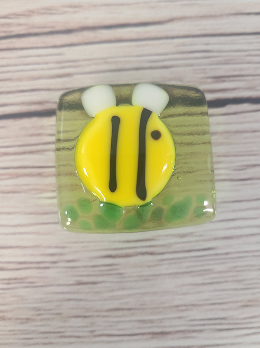 Fused Glass Bee Magnet