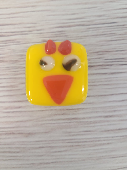Fused Glass Chicken Magnet