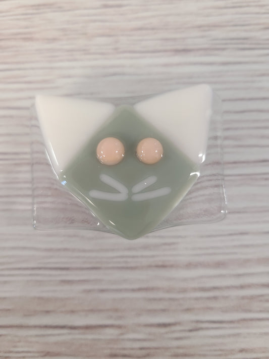 Fused Glass  Cat Magnet