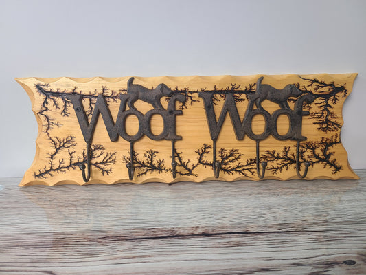 Double Woof Woof Plaque with Hooks