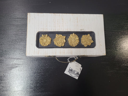 #1295 White Black Gold Jewelry Box - 1