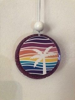 Car Air Freshener- Palm Tree Image- Birthday Cake Scent - 1