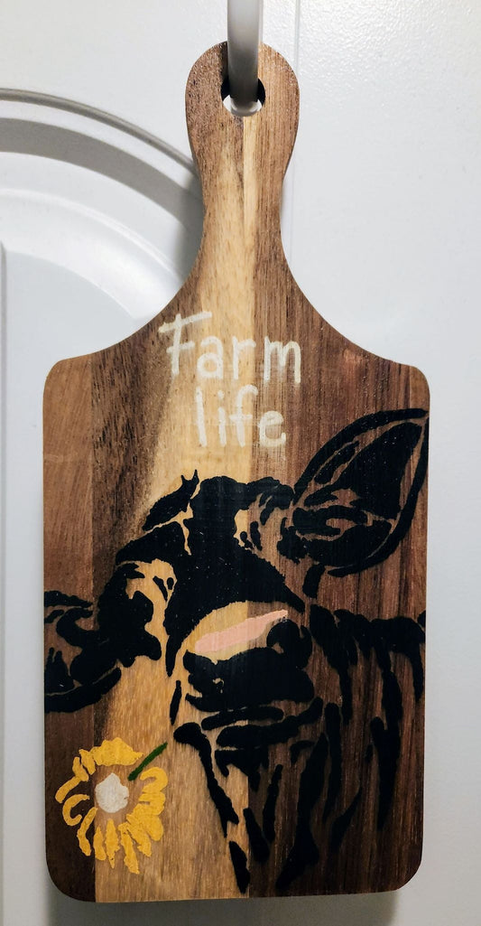 Wood Cow Serving Tray - 1