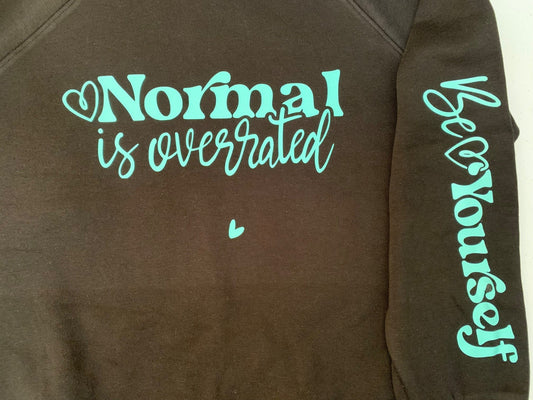 Normal is Overrated sweatshirt black and spearmint - 1