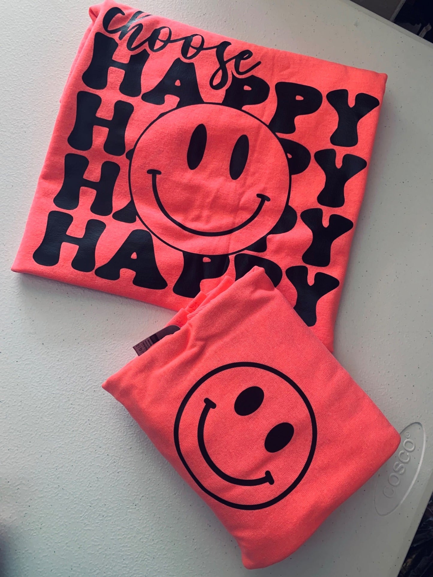 Choose HAPPY T-shirt Pink and Black - 1