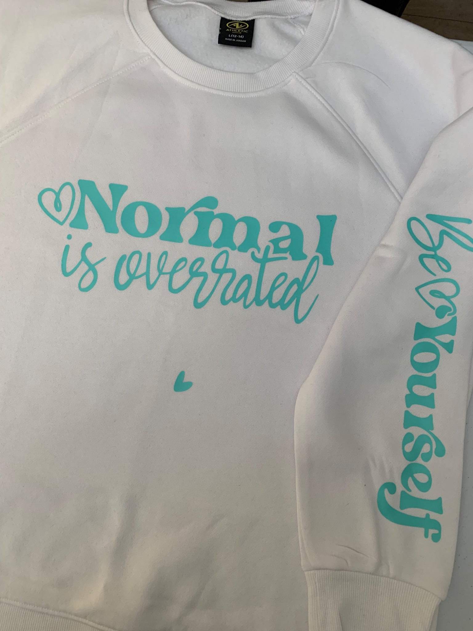 Normal is Overrated sweatshirt white ant spearmint  - 1