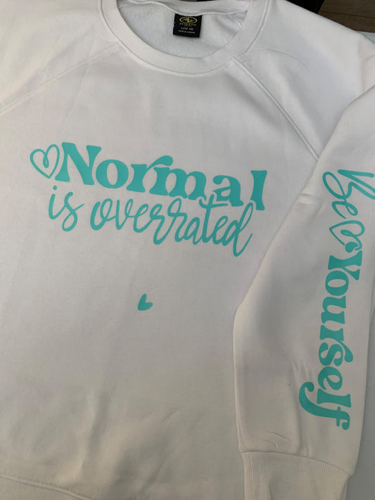 Normal is Overrated sweatshirt white ant spearmint  - 1