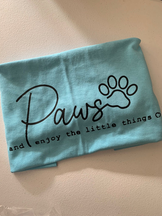 PAWS and enjoy the little thing tshirt blue and black - 1