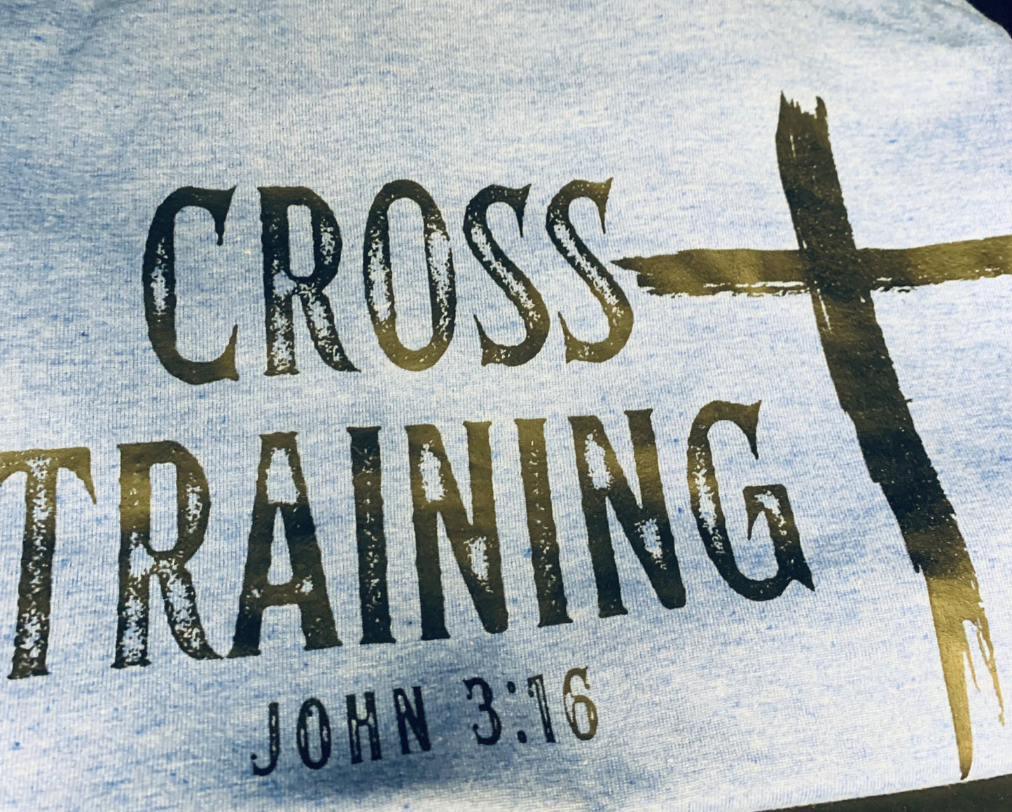 Cross Training tshirt cyan blue and black - 1