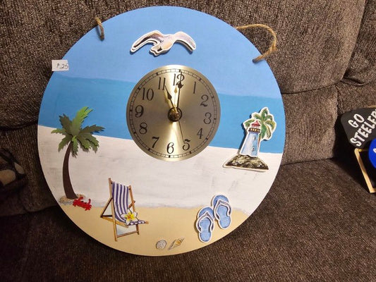 Beach Themed Battery Operated Clock - 1
