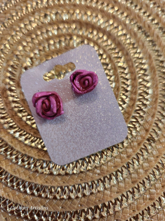 Mini Rose Stud Earrings - 1