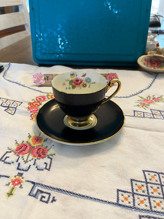 Vintage black  teacup  - 1