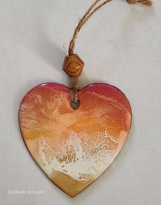 Small Resin Ocean Hearts Ornaments - 1