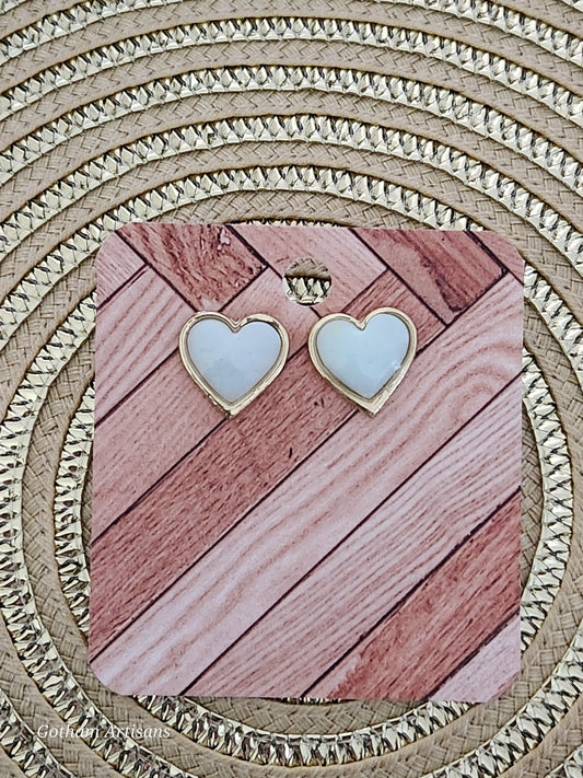 Small Gold Heart Studs - 1