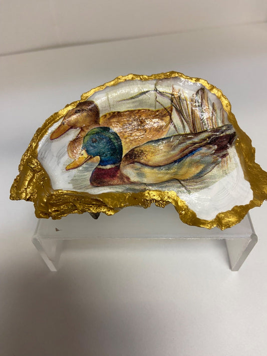 Mallard & Wood Duck Oyster trinket/dish - 1