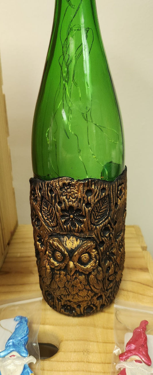 Altered Clay Medium Bottle-Owl - 1