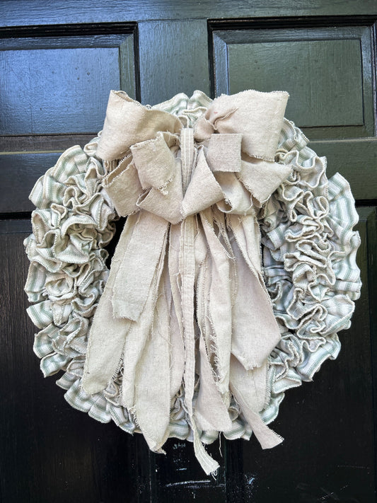 Burlap rag wreath  - 1