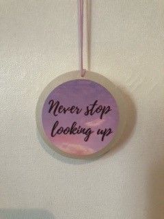 Car Air Freshener- Never Stop Looking Up Image- Green Apple Scent - 1