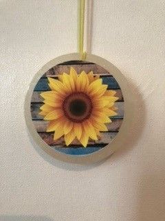 Car Air Freshener- Sunflower Image- Endless Weekend Scent - 1