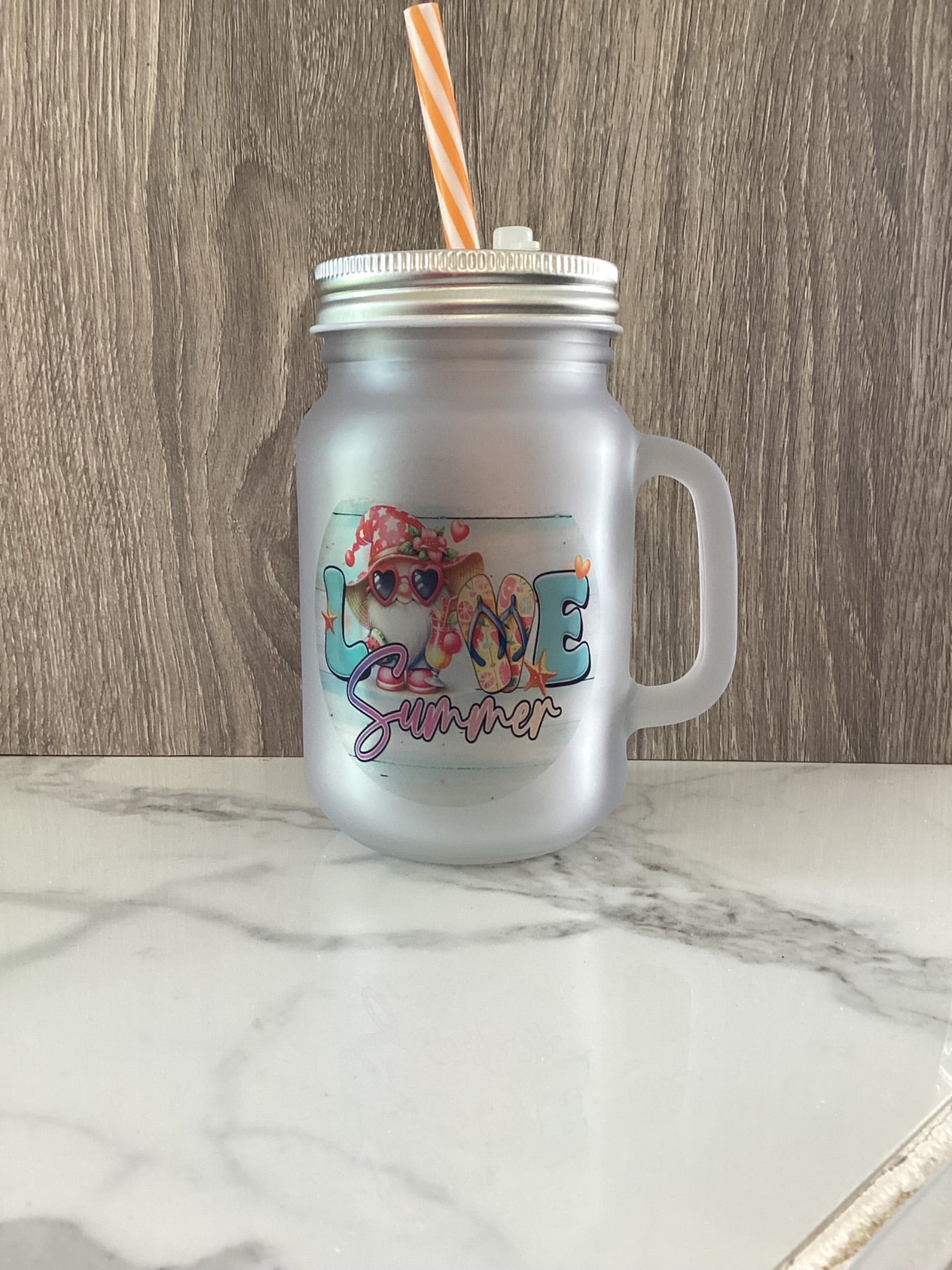 Love Summer Gnome Mason Jar - 1