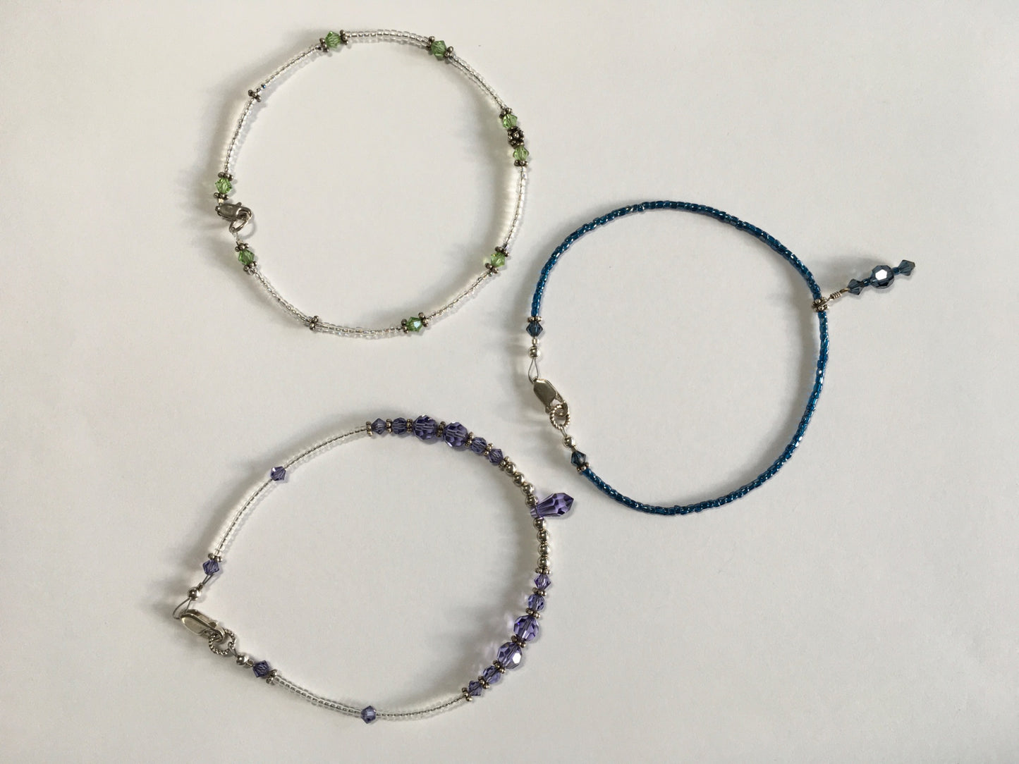 Anklets, Made with Sterling Silver and Swarovski Crystals  - 1