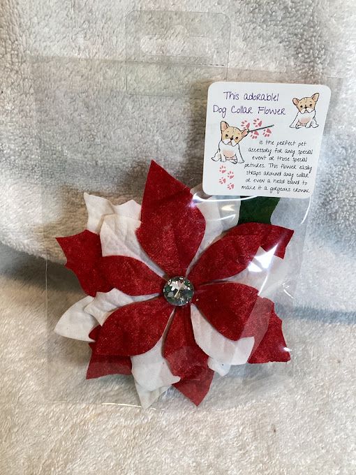 Christmas-Dog Collar Flower-Poinsettia - 1