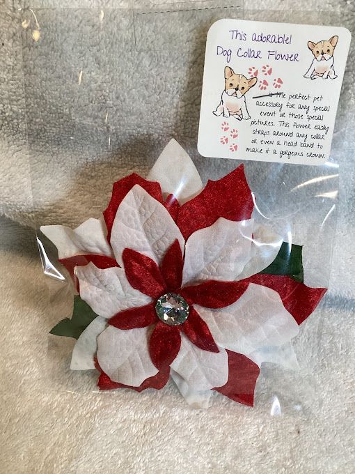 Christmas-Dog Collar Flower-Poinsettia - 2