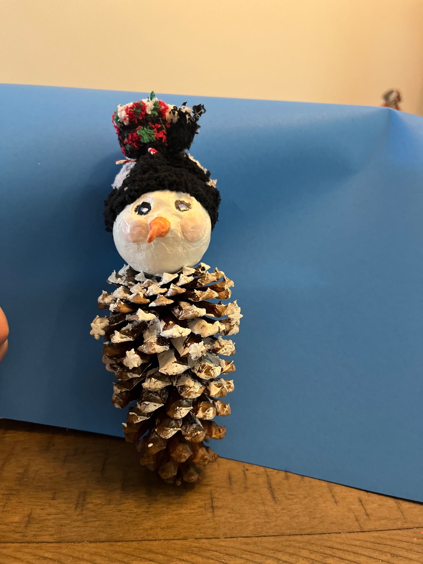 Carolina pine cone snowman  - 1