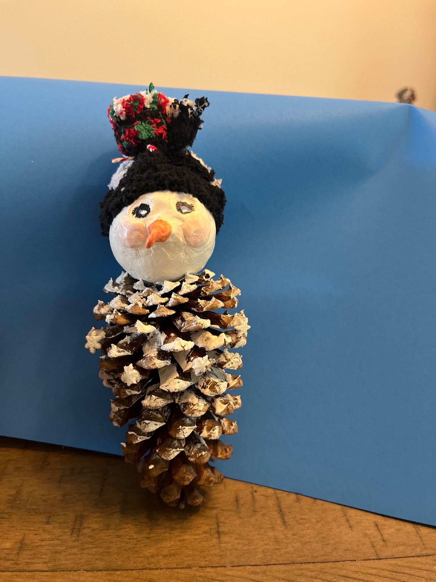 Carolina pine cone snowman  - 3