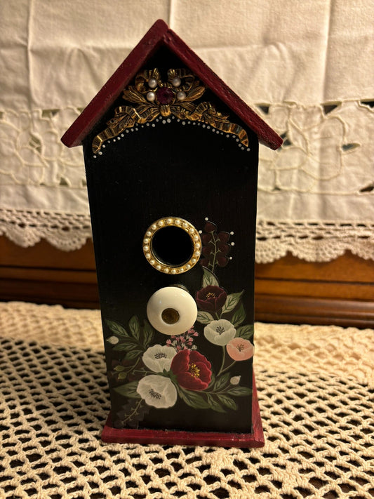 Black jeweled birdhouse - 1