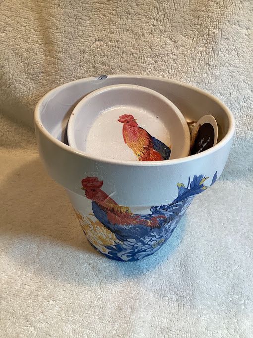 Clay Pots-Decoupage-Matching Saucer - 3