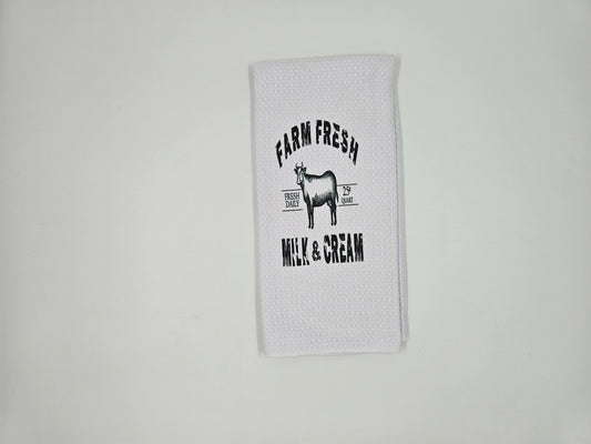 Farm fresh milk and cream dish towel - 1