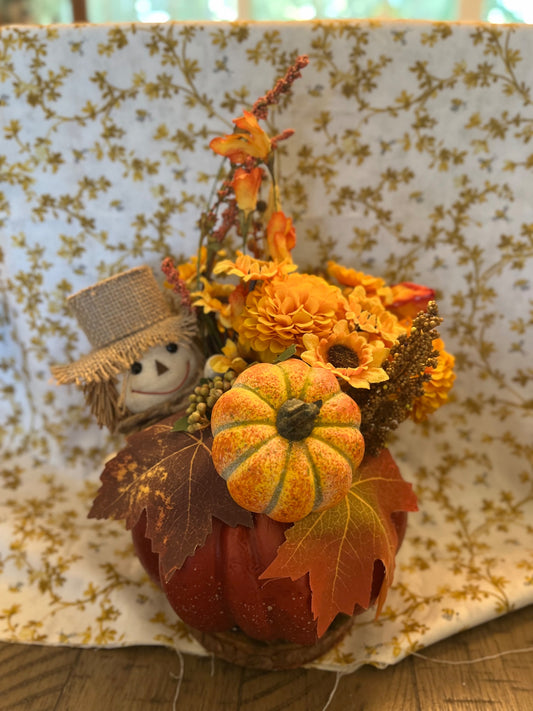 Floral fall pumpkin decor  - 1