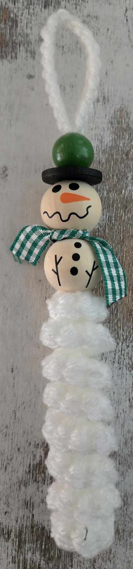 Snowman Worry Worm Ornament - 1