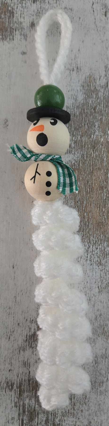 Snowman Worry Worm Ornament - 2