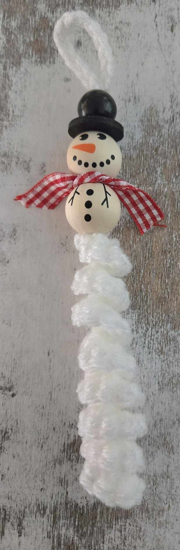 Snowman Worry Worm Ornament - 3