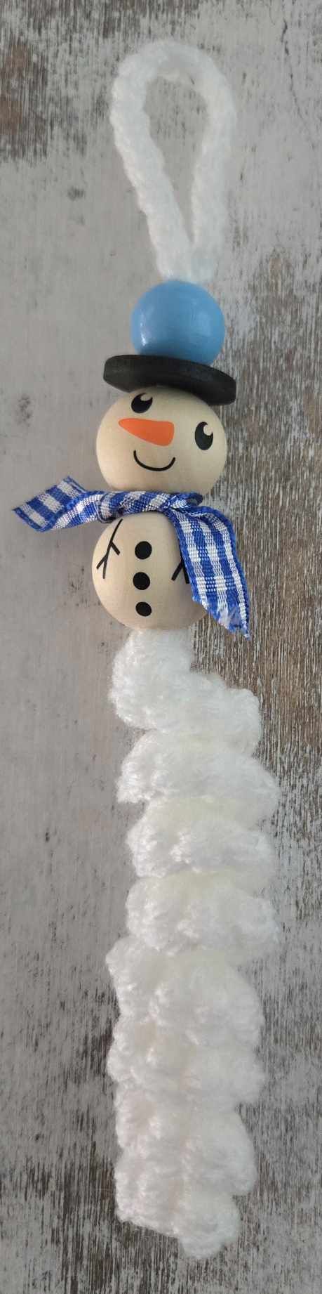 Snowman Worry Worm Ornament - 4