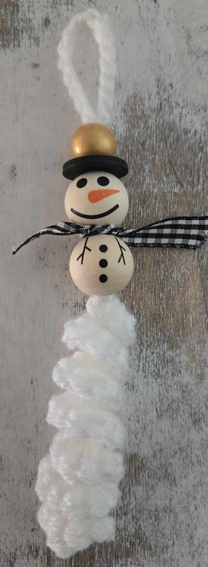 Snowman Worry Worm Ornament - 6