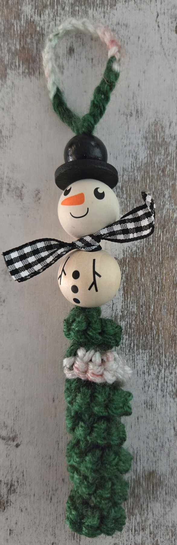 Snowman Worry Worm Ornament - 8