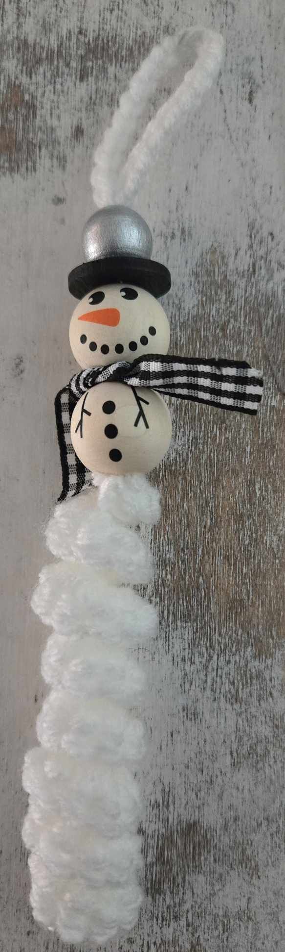 Snowman Worry Worm Ornament - 10