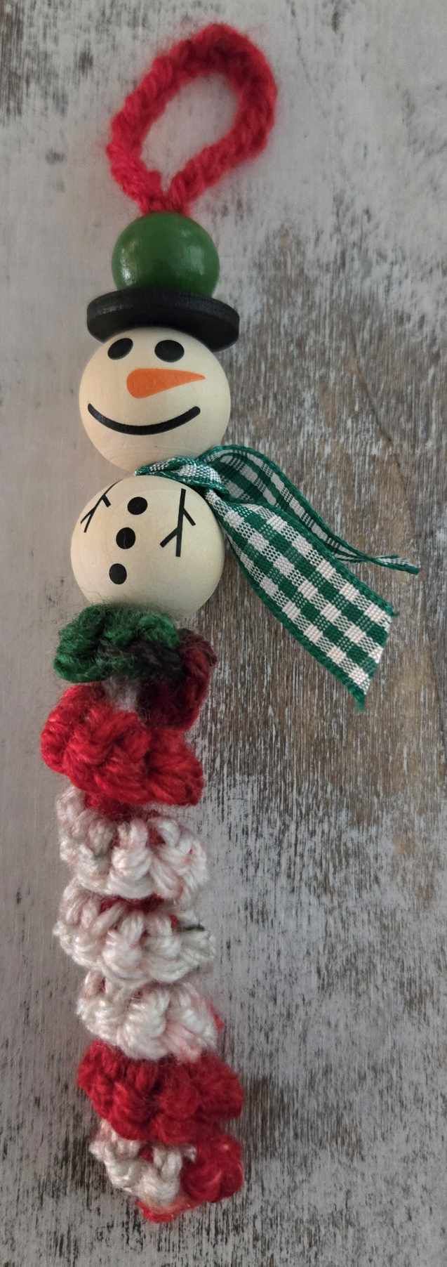 Snowman Worry Worm Ornament - 11