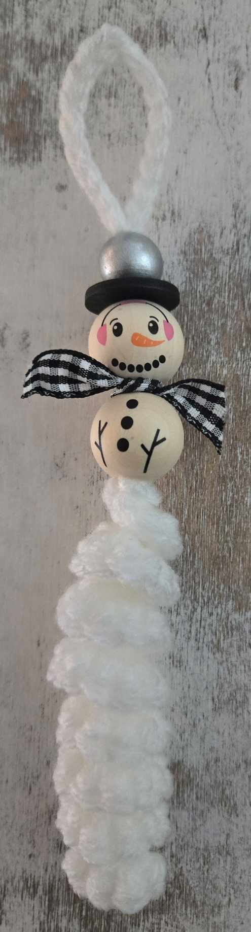 Snowman Worry Worm Ornament - 13