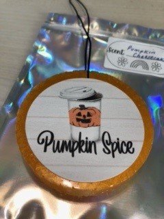 Car Air Freshener- Pumpkin Spice Image- Pumpkin Cheesecake Scent - 1