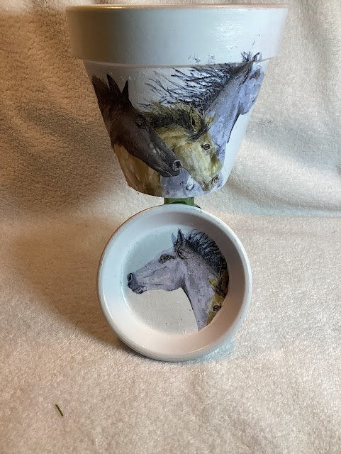 Clay Pots-Decoupage-Matching Saucer - 4