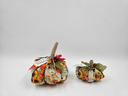 Fabric pumpkin pair - 1