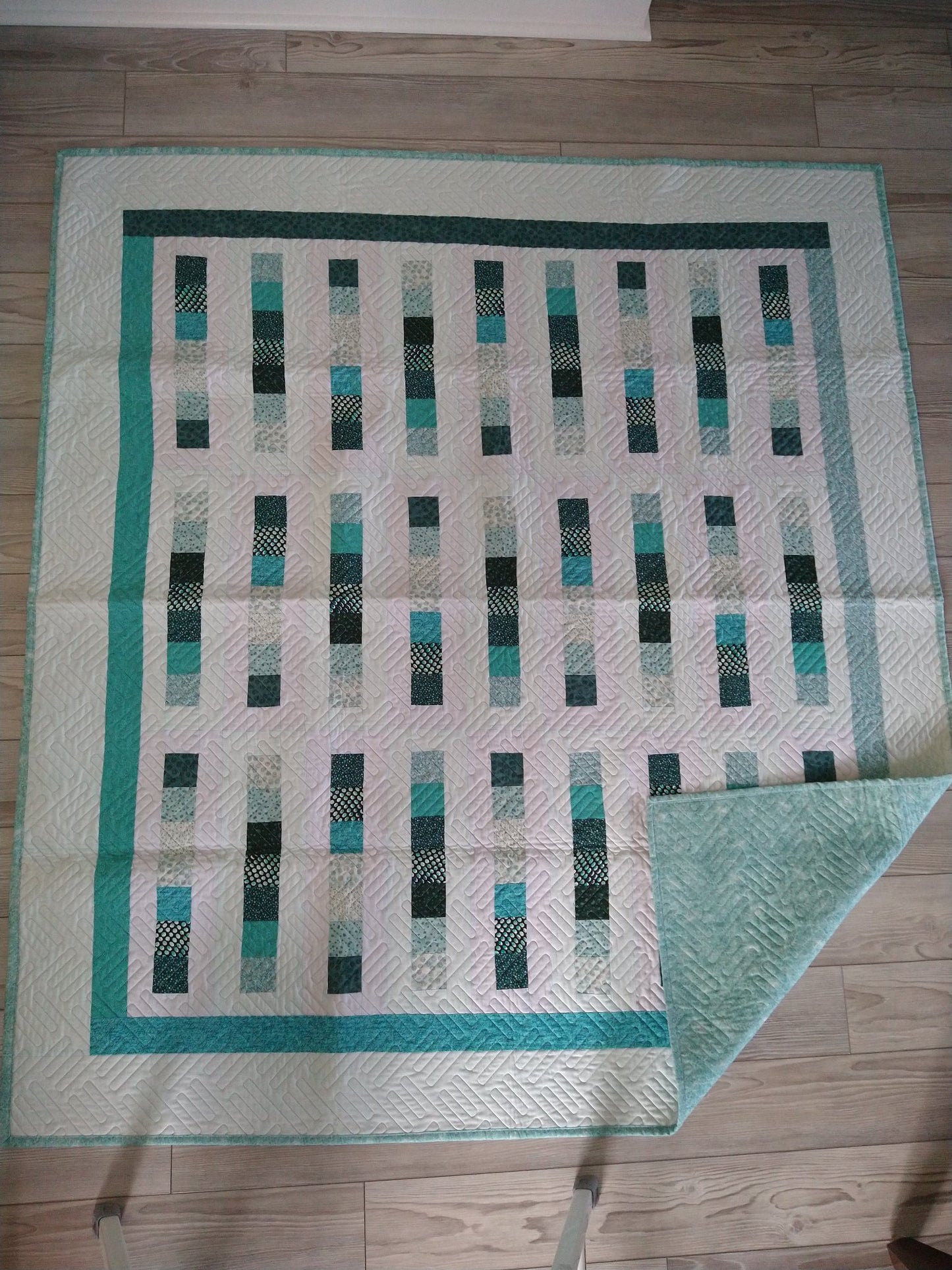 Quilt teal and aqua - 1