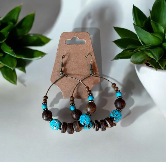 Boho Turquoise Stone Earrings  - 1