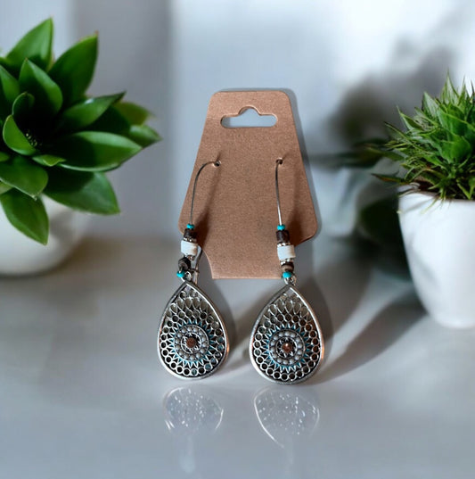 Boho Earrings Brown/Blue - 1