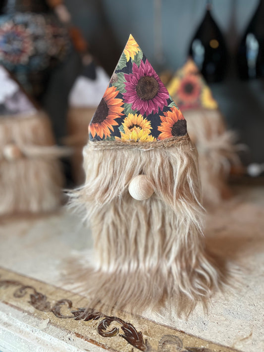 Fall Sunflower Wooden Gnome - 1