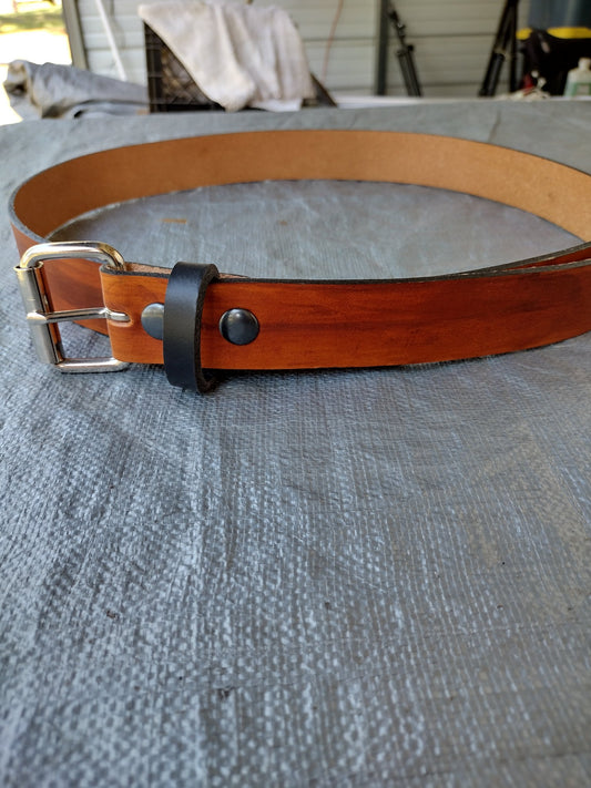 1-1/2 Tan 42 Inch leather belt - 1